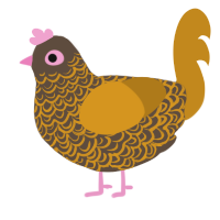 A bark and ochre chicken with a double-lace pattern