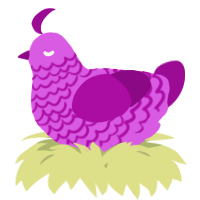 A orchid and plum chicken with a lace pattern