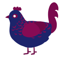A navy and wine chicken with a half-lace pattern