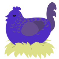 A indigo and overcast chicken with a half-lace pattern