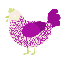 A cream and plum chicken with a double-lace pattern