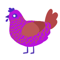 Migraine, a amethyst and red chicken with a lace pattern