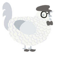 A white and mist chicken with a lace pattern