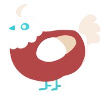A red and cream chicken with a head pattern