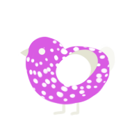 (unnamed), a orchid and white chicken with a speckle pattern