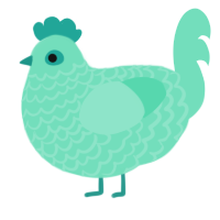 A mint chicken with a lace pattern