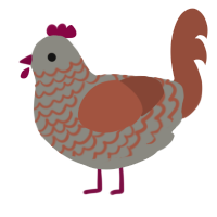 A ash and russet chicken with a lace pattern
