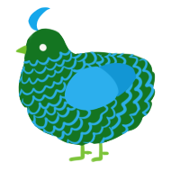 A leaf and sky chicken with a lace pattern