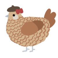 A beige and brown chicken with a lace pattern