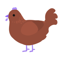 A russet chicken with a neck-speckle pattern
