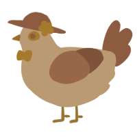 A beige and brown chicken