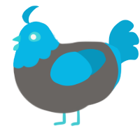A grey and cerulean chicken with a head pattern