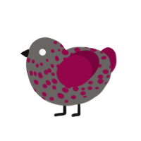 (unnamed), a grey and maroon chicken with a speckle pattern