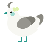 A white and ash chicken