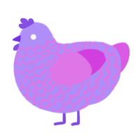 A lilac and orchid chicken with a lace pattern