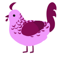 A lavender and wine chicken with a half-lace pattern
