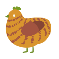 A orange and russet chicken with a bar pattern