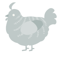 A silver chicken with a half-bar pattern