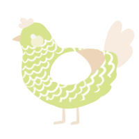 A lemon and cream chicken with a lace pattern