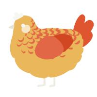 A honey and vermilion chicken with a half-lace pattern