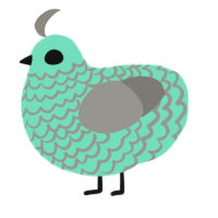 A mint and ash chicken with a lace pattern