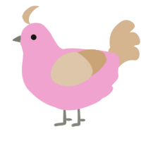 A pink and beige chicken