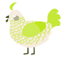 A cream and lime chicken with a lace pattern