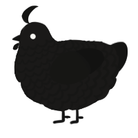 A sable and black chicken with a lace pattern