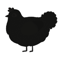 A black chicken with a double-lace pattern