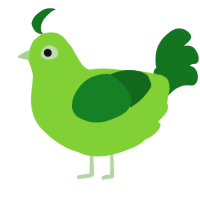 A grass and leaf chicken