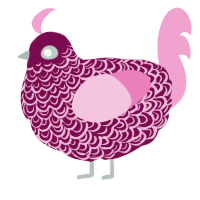 A wine and pink chicken with a double-lace pattern
