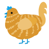 A orange and honey chicken with a bar pattern