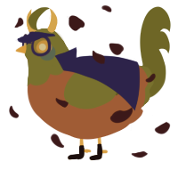 A russet and olive chicken with a head pattern