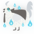 A white and mist chicken with a speckle pattern