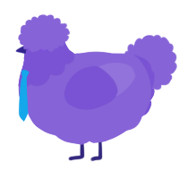 A chartreuse chicken with a head pattern