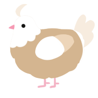 A beige and cream chicken with a head pattern