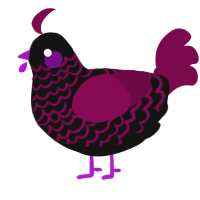 A black and wine chicken with a lace pattern