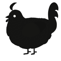 A black chicken with a lace pattern