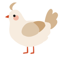 A cream and beige chicken