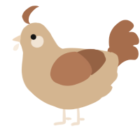 A beige and brown chicken