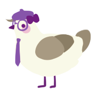 A white and ash chicken
