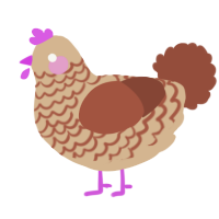 A beige and russet chicken with a lace pattern