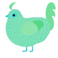 A mint and spring chicken with a lace pattern