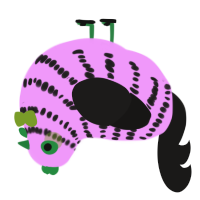 A lavender and sable chicken with a bar pattern