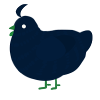 A tumblr chicken with a bar pattern