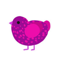 (unnamed), a plum and fuchsia chicken with a speckle pattern