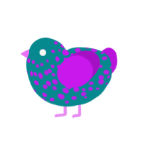 (unnamed), a teal and amethyst chicken with a speckle pattern