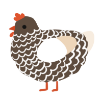 A bark and cream chicken with a lace pattern