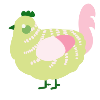 A lemon and rose chicken with a half-bar pattern