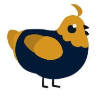 A tumblr and ochre chicken with a head pattern